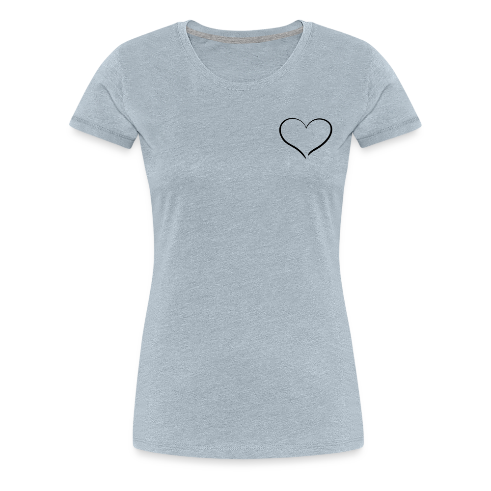 Heart Outline Design T-Shirt for Women | Women’s Premium T-Shirt - heather ice blue