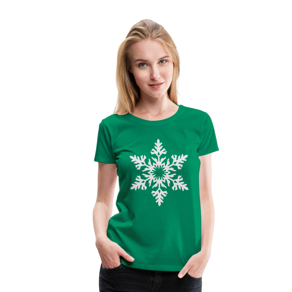 Snowflake Design T-Shirt For Women | Women’s Premium T-Shirt - kelly green