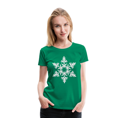 Snowflake Design T-Shirt For Women | Women’s Premium T-Shirt - kelly green