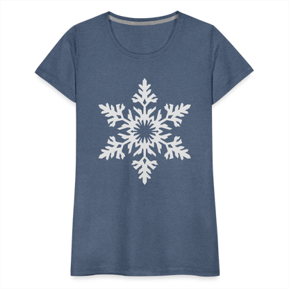 Snowflake Design T-Shirt For Women | Women’s Premium T-Shirt - heather blue