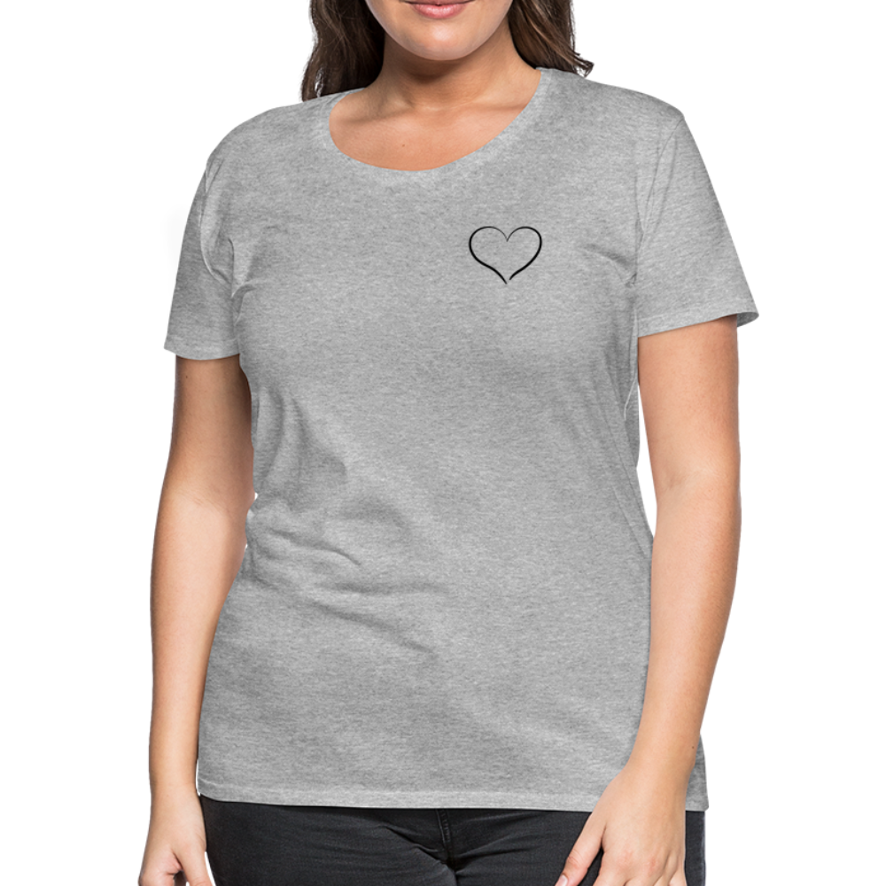 Heart Outline Design T-Shirt for Women | Women’s Premium T-Shirt - heather gray