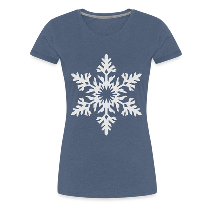 Snowflake Design T-Shirt For Women | Women’s Premium T-Shirt - heather blue