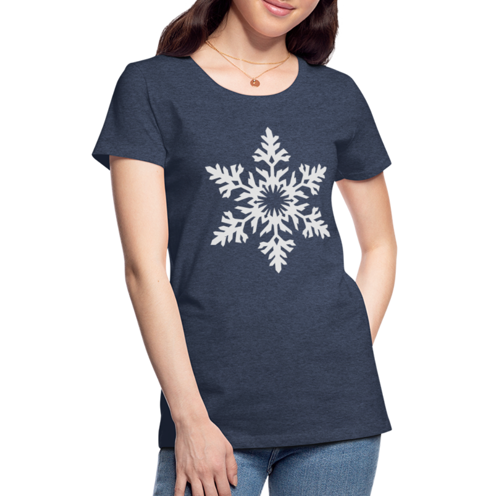 Snowflake Design T-Shirt For Women | Women’s Premium T-Shirt - heather blue