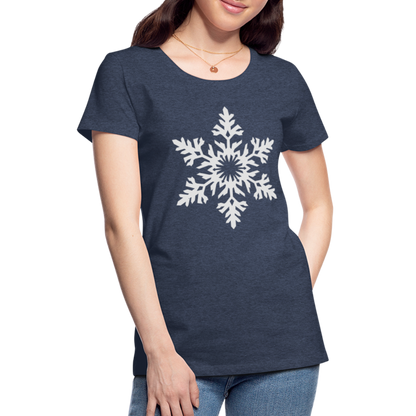 Snowflake Design T-Shirt For Women | Women’s Premium T-Shirt - heather blue