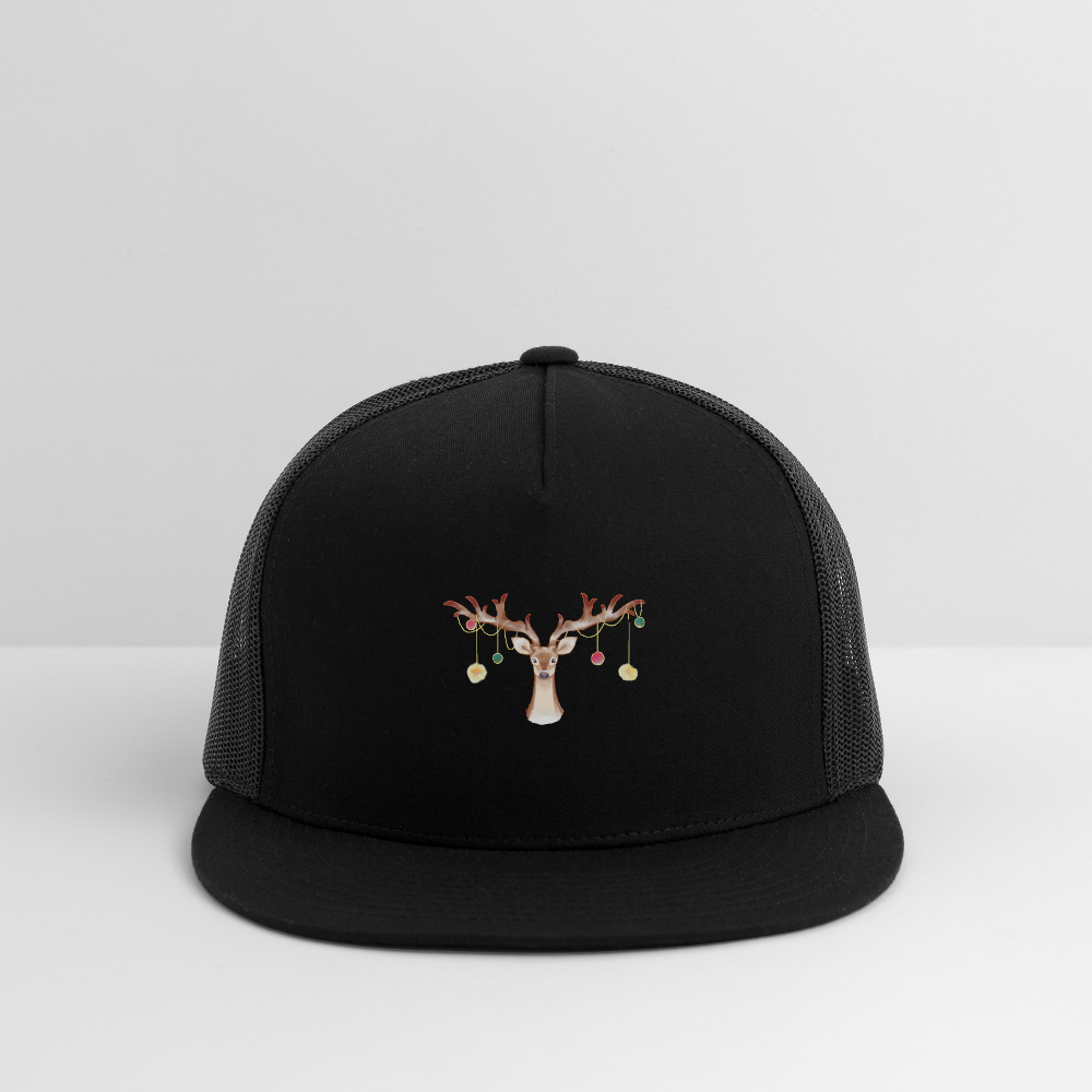 Reindeer with Decorative Hanging Ornaments | Trucker Hat - black/black