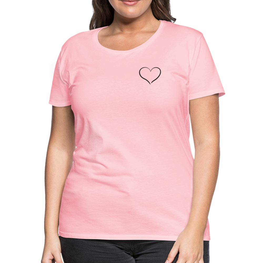 Heart Outline Design T-Shirt for Women | Women’s Premium T-Shirt - pink