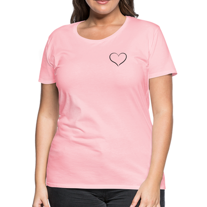 Heart Outline Design T-Shirt for Women | Women’s Premium T-Shirt - pink