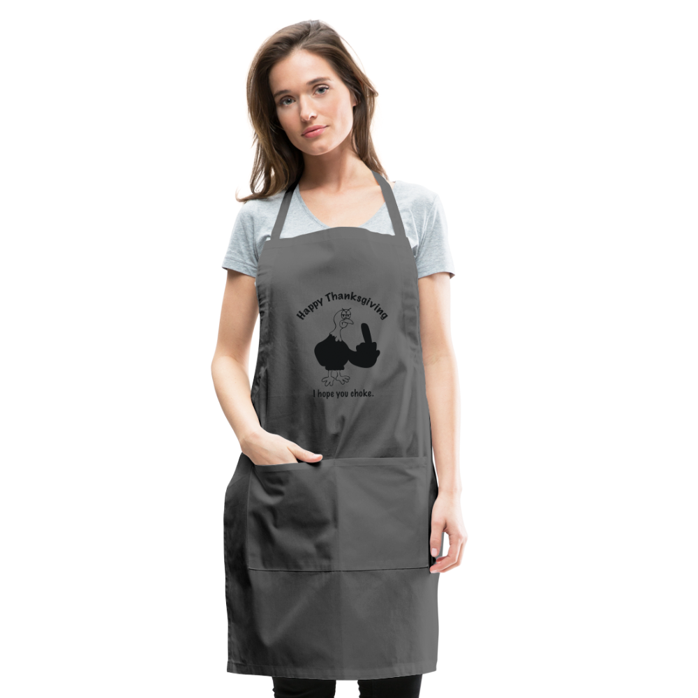 Happy Thanksgiving Apron | Adjustable Apron - charcoal