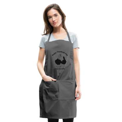 Happy Thanksgiving Apron | Adjustable Apron - charcoal