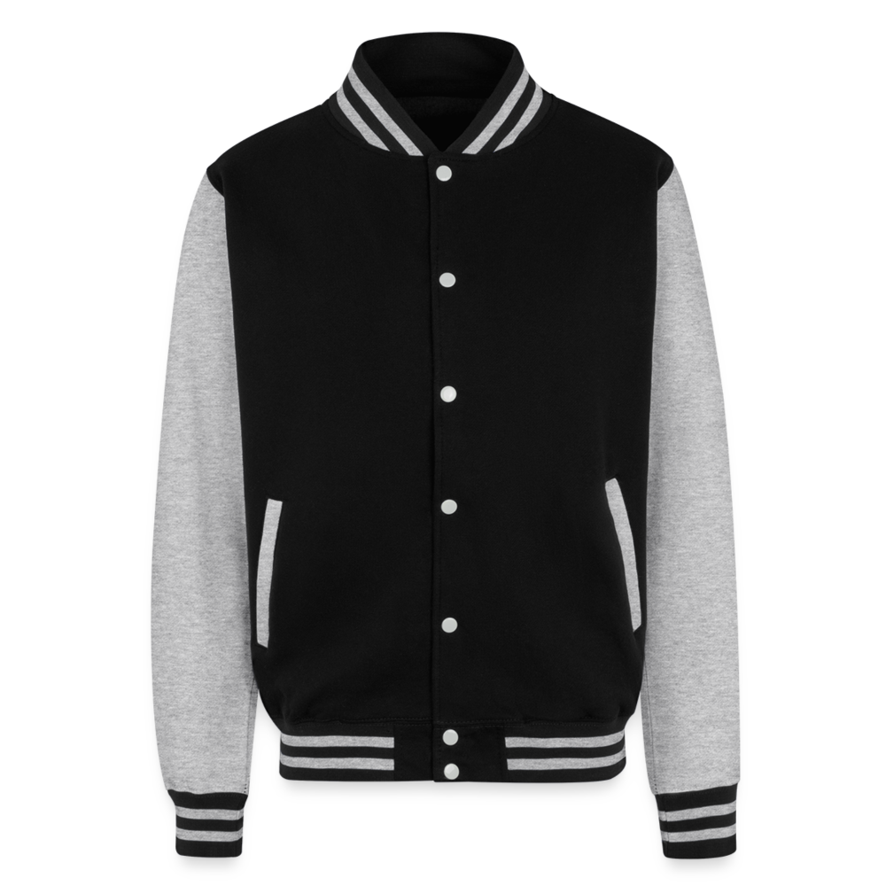 Just Hoods Heavyweight Letterman Jacket | Heavy Winter - black/heather grey