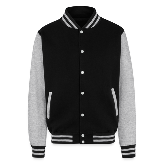 Just Hoods Heavyweight Letterman Jacket | Heavy Winter - black/heather grey