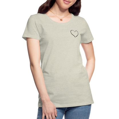 Heart Outline Design T-Shirt for Women | Women’s Premium T-Shirt - heather oatmeal