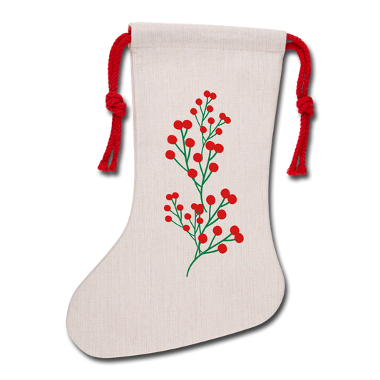 Natural twig Holiday Stocking–  Charm for a Cozy Festive Season - natural