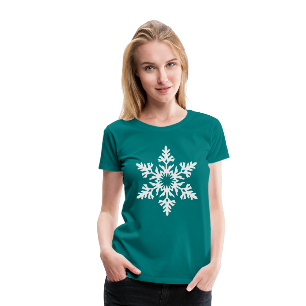 Snowflake Design T-Shirt For Women | Women’s Premium T-Shirt - teal