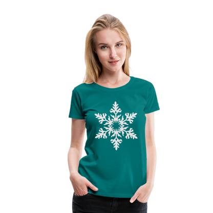 Snowflake Design T-Shirt For Women | Women’s Premium T-Shirt - teal