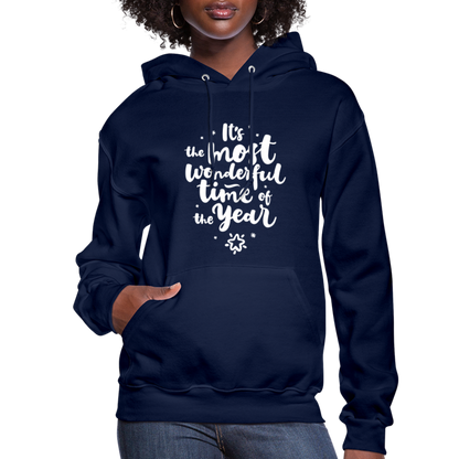 Christmas Hoodies for Her | It's the most wonderful time of the Year |Women's Hoodie - navy