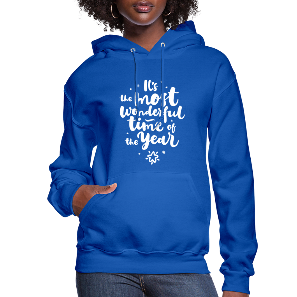 Christmas Hoodies for Her | It's the most wonderful time of the Year |Women's Hoodie - royal blue