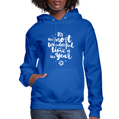 Christmas Hoodies for Her | It's the most wonderful time of the Year |Women's Hoodie - royal blue