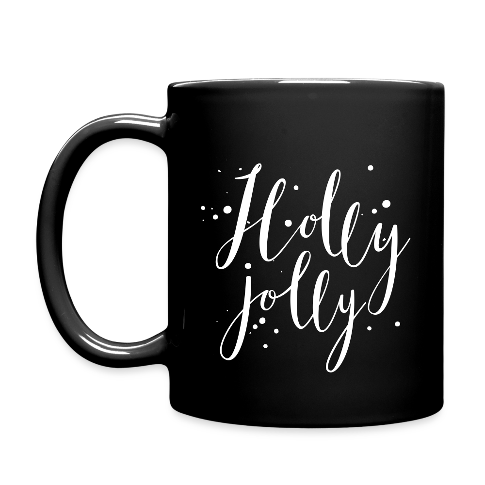 Festival Holly Jolly Black Full Color Mug - black