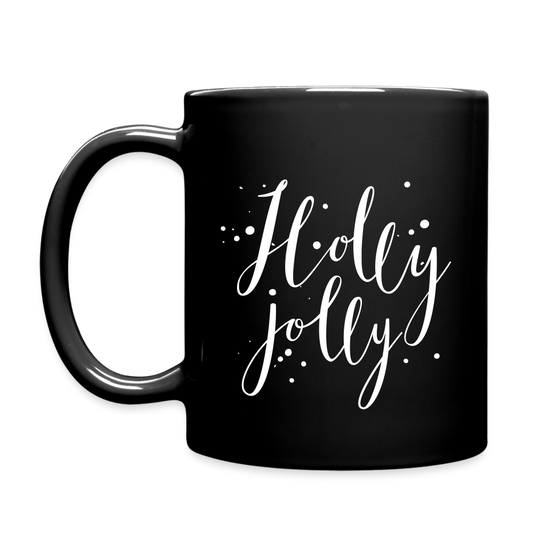 Festival Holly Jolly Black Full Color Mug - black