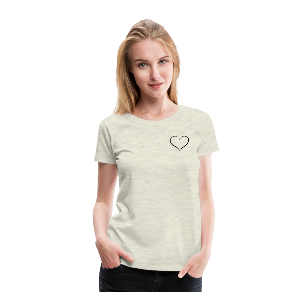 Heart Outline Design T-Shirt for Women | Women’s Premium T-Shirt - heather oatmeal