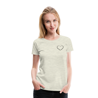 Heart Outline Design T-Shirt for Women | Women’s Premium T-Shirt - heather oatmeal