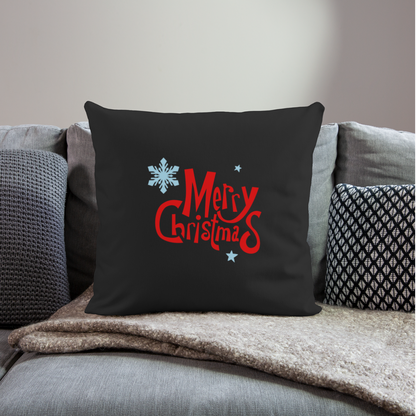 Throw Pillow Cover 18" x 18" – "Merry Christmas" Design - black