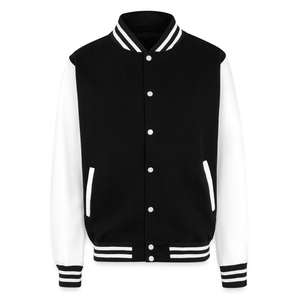 Just Hoods Heavyweight Letterman Jacket | Heavy Winter - black/white