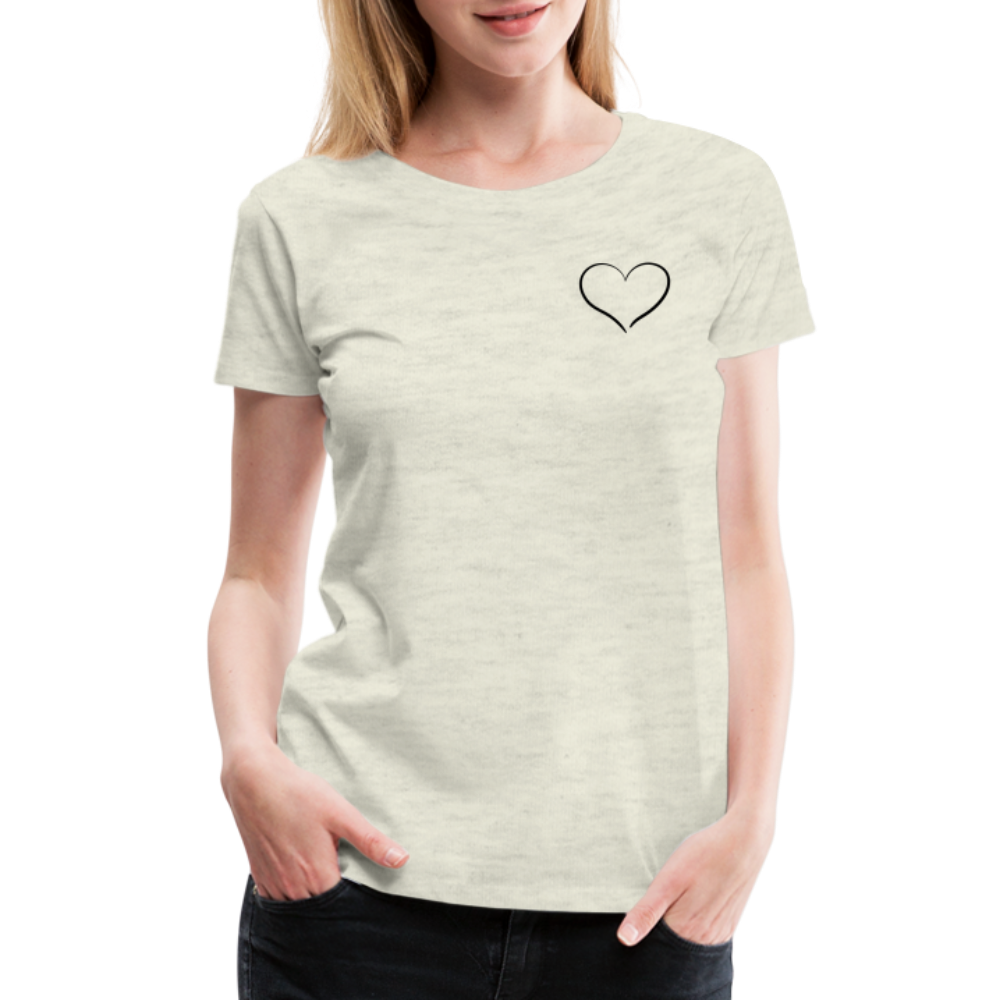 Heart Outline Design T-Shirt for Women | Women’s Premium T-Shirt - heather oatmeal