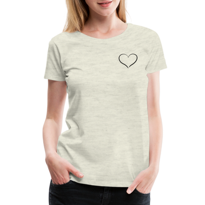 Heart Outline Design T-Shirt for Women | Women’s Premium T-Shirt - heather oatmeal