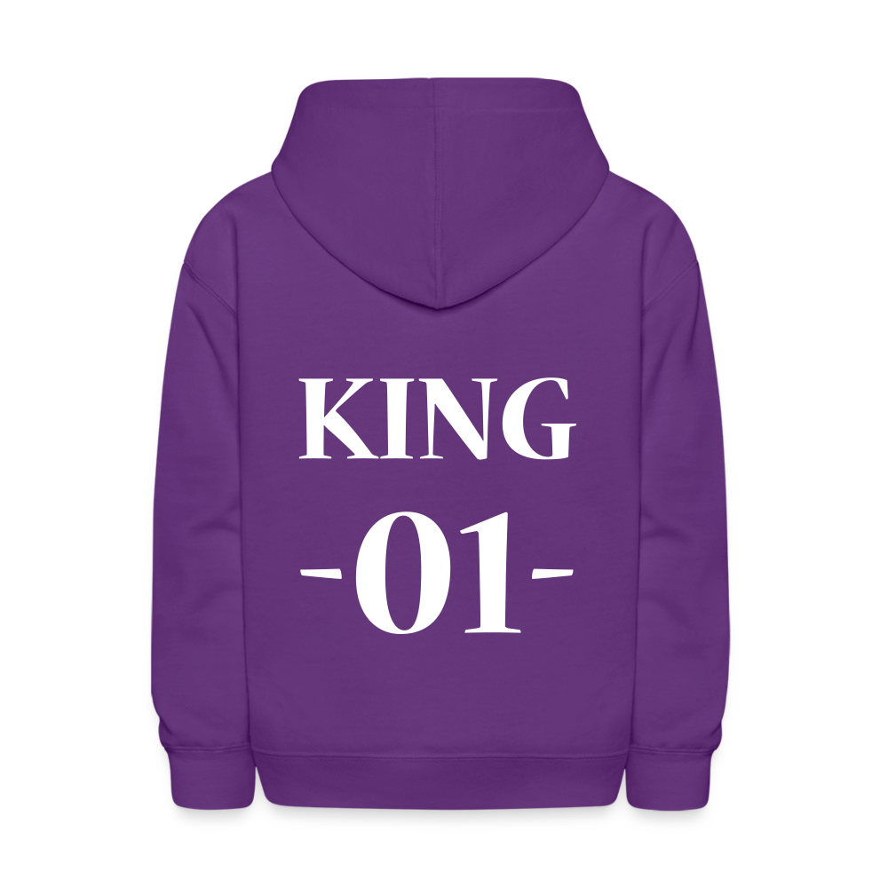 Kids' Hoodie-  "King No. 1" Back Print - purple