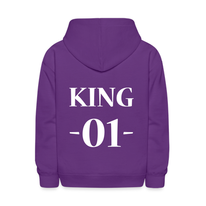 Kids' Hoodie-  "King No. 1" Back Print - purple