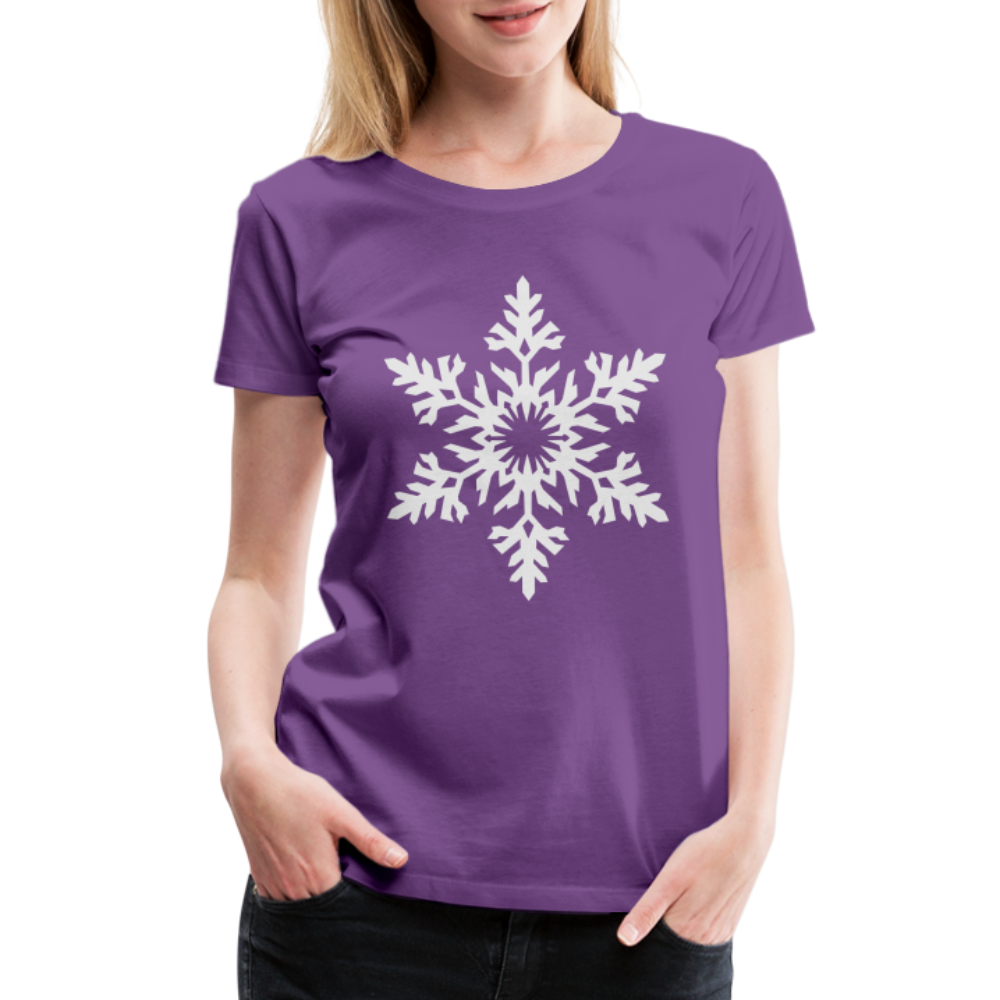 Snowflake Design T-Shirt For Women | Women’s Premium T-Shirt - purple