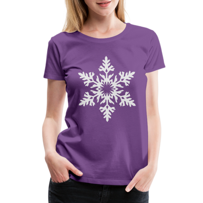 Snowflake Design T-Shirt For Women | Women’s Premium T-Shirt - purple