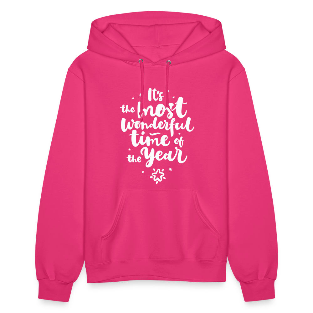 Christmas Hoodies for Her | It's the most wonderful time of the Year |Women's Hoodie - fuchsia