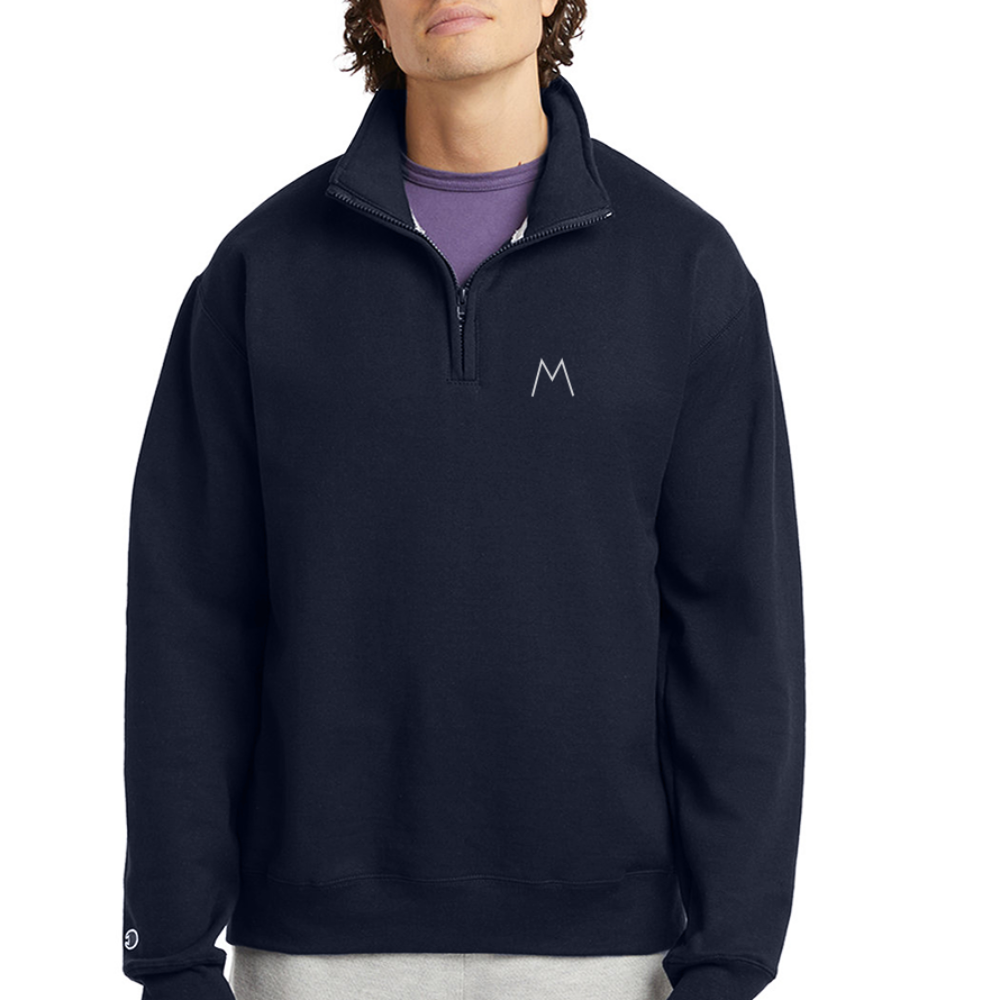 Champion Unisex 1/4 Zip Pullover Sweatshirt - Timeless Comfort & Style - navy