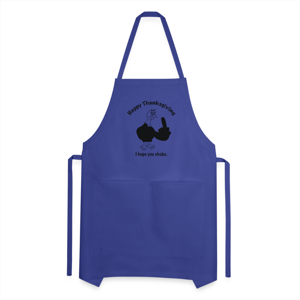 Happy Thanksgiving Apron | Adjustable Apron - royal blue