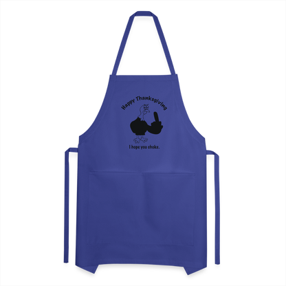 Happy Thanksgiving Apron | Adjustable Apron - royal blue