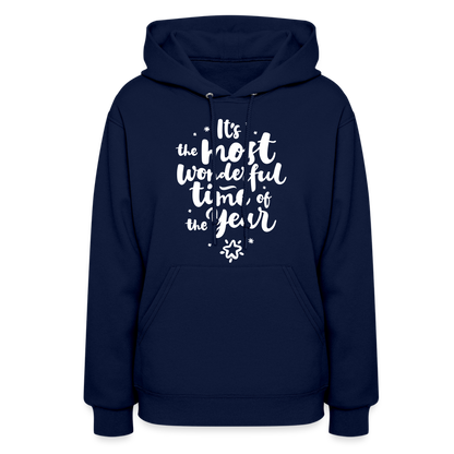 Christmas Hoodies for Her | It's the most wonderful time of the Year |Women's Hoodie - navy