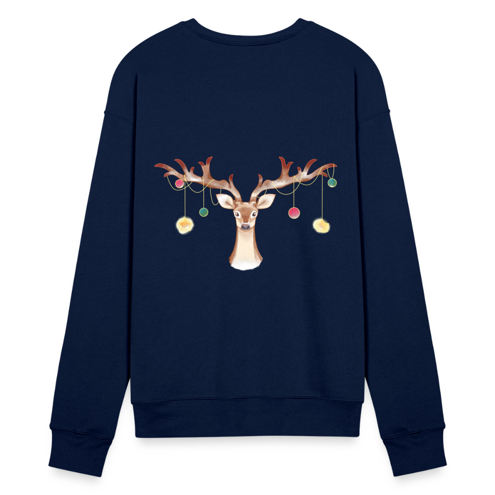 Reindeer with Decorative Hanging Ornaments | Bella + Canvas Unisex Sweatshirt - navy