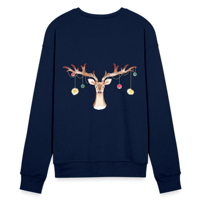 Reindeer with Decorative Hanging Ornaments | Bella + Canvas Unisex Sweatshirt - navy