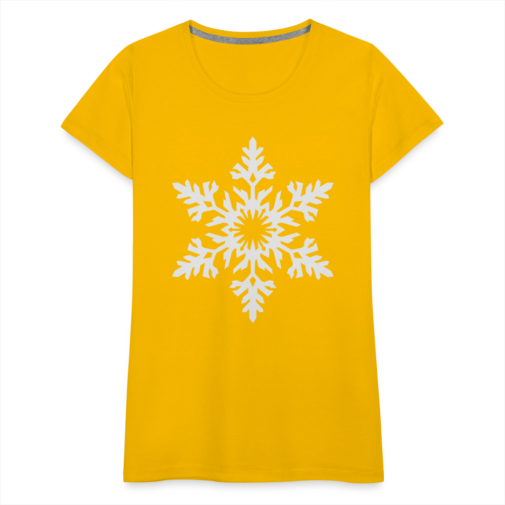 Snowflake Design T-Shirt For Women | Women’s Premium T-Shirt - sun yellow