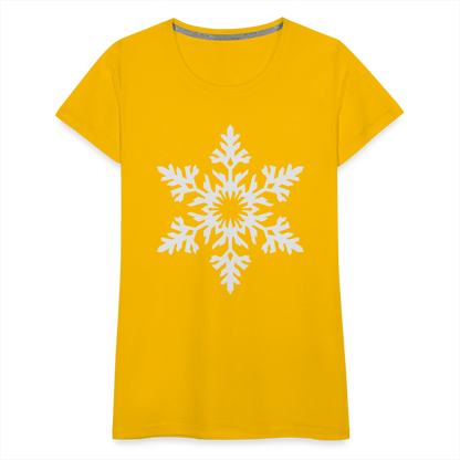 Snowflake Design T-Shirt For Women | Women’s Premium T-Shirt - sun yellow