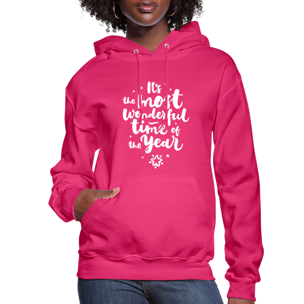 Christmas Hoodies for Her | It's the most wonderful time of the Year |Women's Hoodie - fuchsia