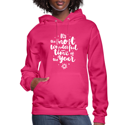 Christmas Hoodies for Her | It's the most wonderful time of the Year |Women's Hoodie - fuchsia