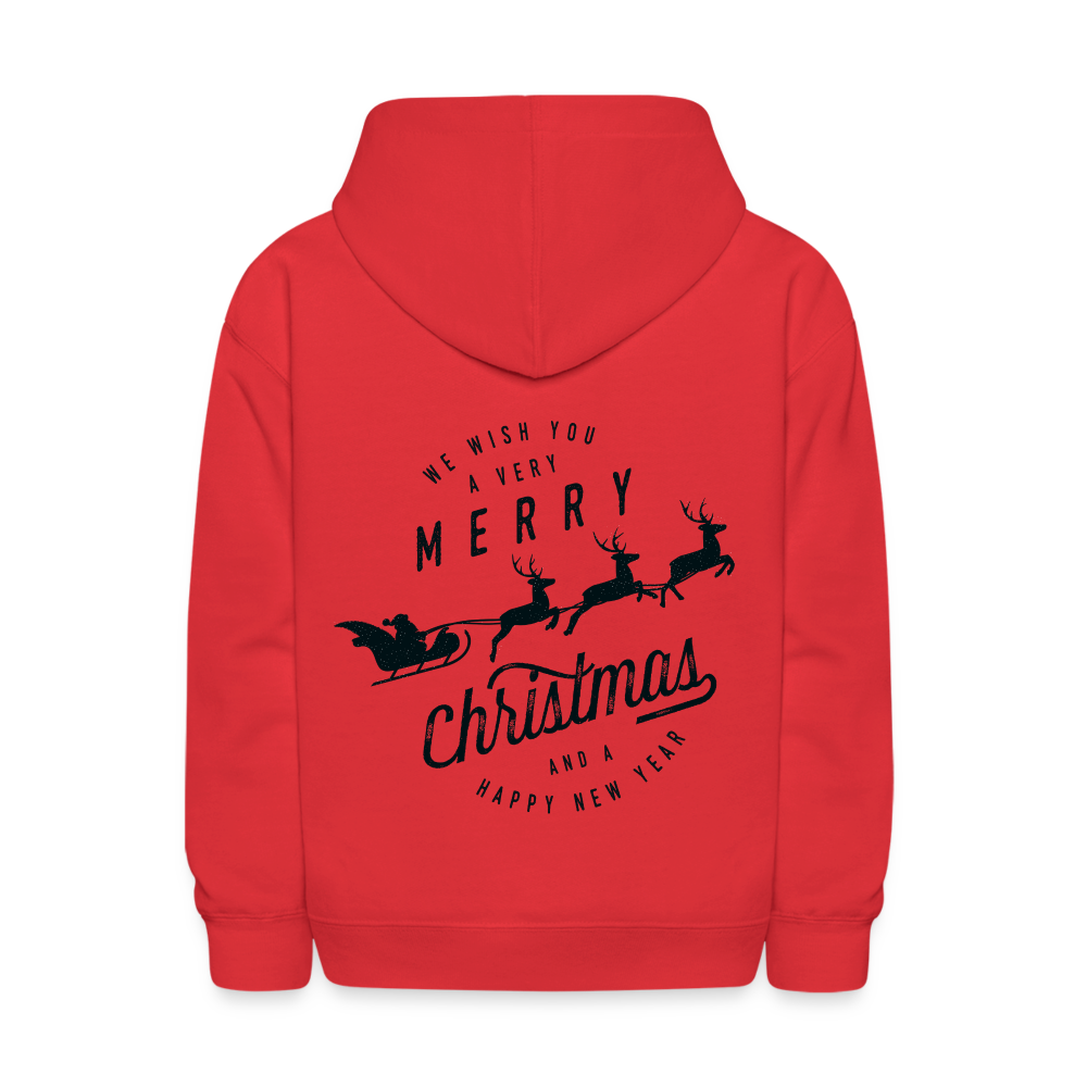 Kids' Hoodie- Merry Christmas And Happy New Year - red