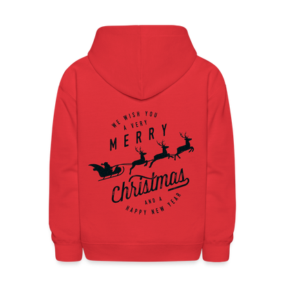 Kids' Hoodie- Merry Christmas And Happy New Year - red