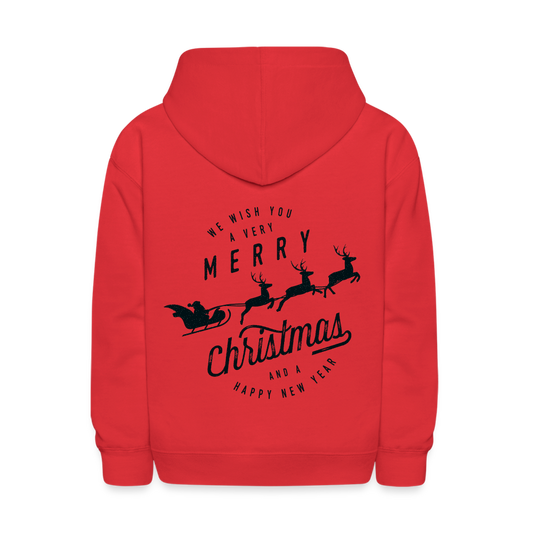 Kids' Hoodie- Merry Christmas And Happy New Year - red