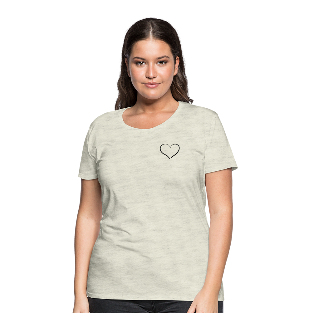 Heart Outline Design T-Shirt for Women | Women’s Premium T-Shirt - heather oatmeal