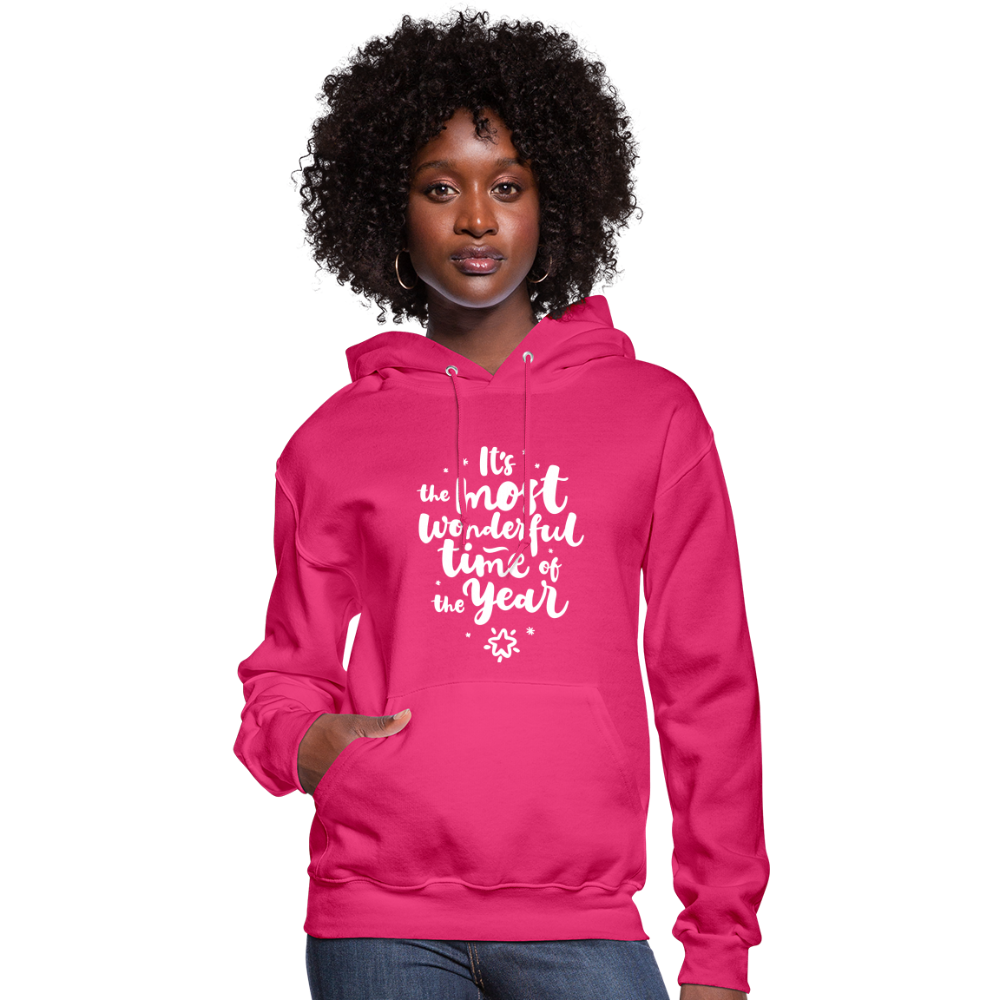 Christmas Hoodies for Her | It's the most wonderful time of the Year |Women's Hoodie - fuchsia